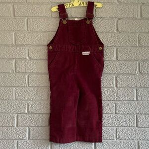Vintage Health-Tex Maroon Corduroy Overalls Toddler 2T